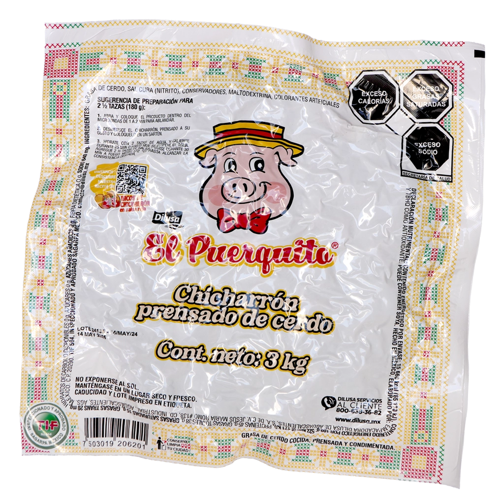 Chicharron Prensado -El Puerquito 3 kg