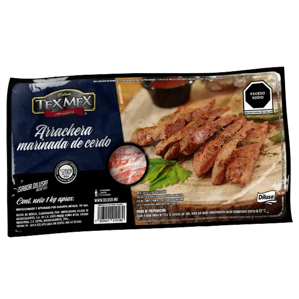 Arrachera marinada de cerdo TexMex